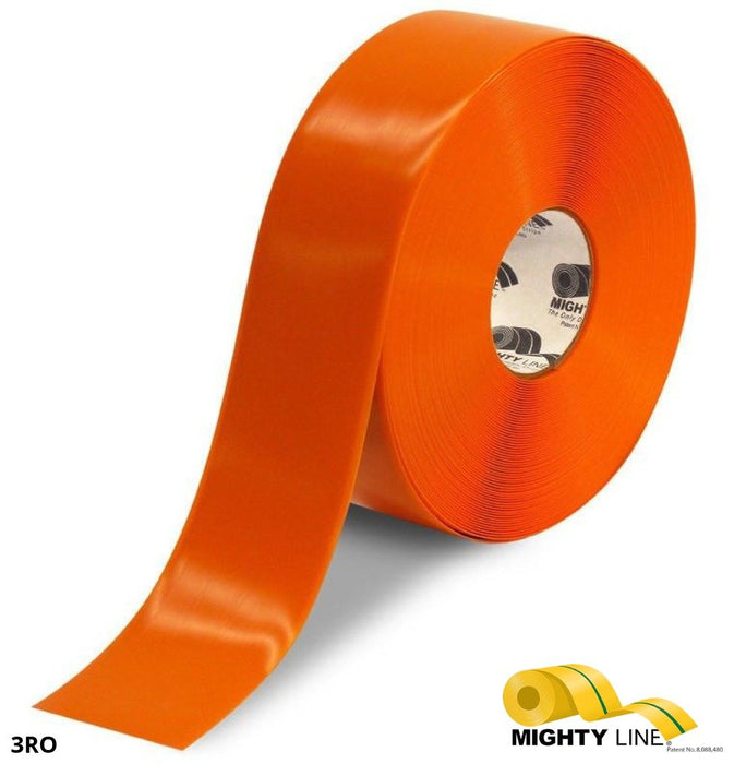 Mighty Line 3" ORANGE Solid Color Tape - 100' Roll
