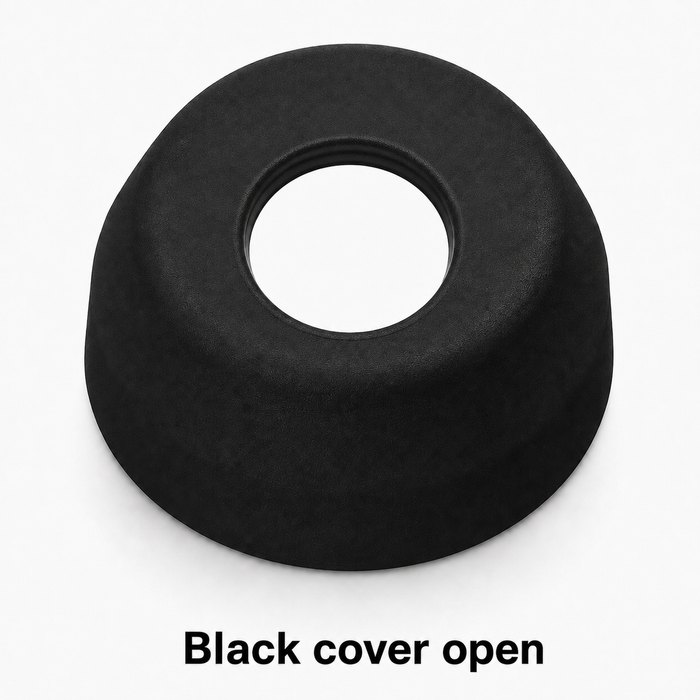 C0630BKPL - 30MM BLACK PLASTIC OPEN COVER
