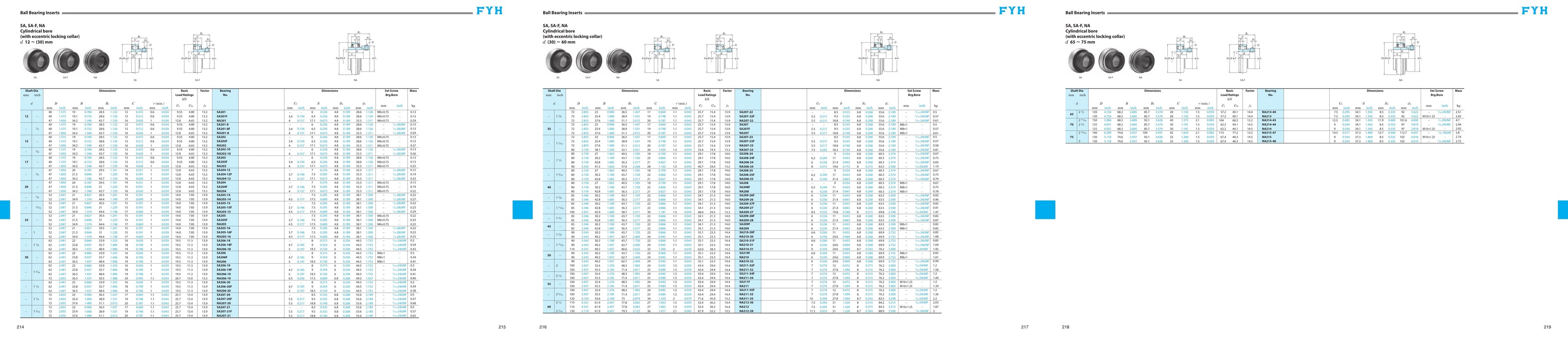 FYH SASL209FP7 45MM ND EC UNIT - dimension drawing with measurements
