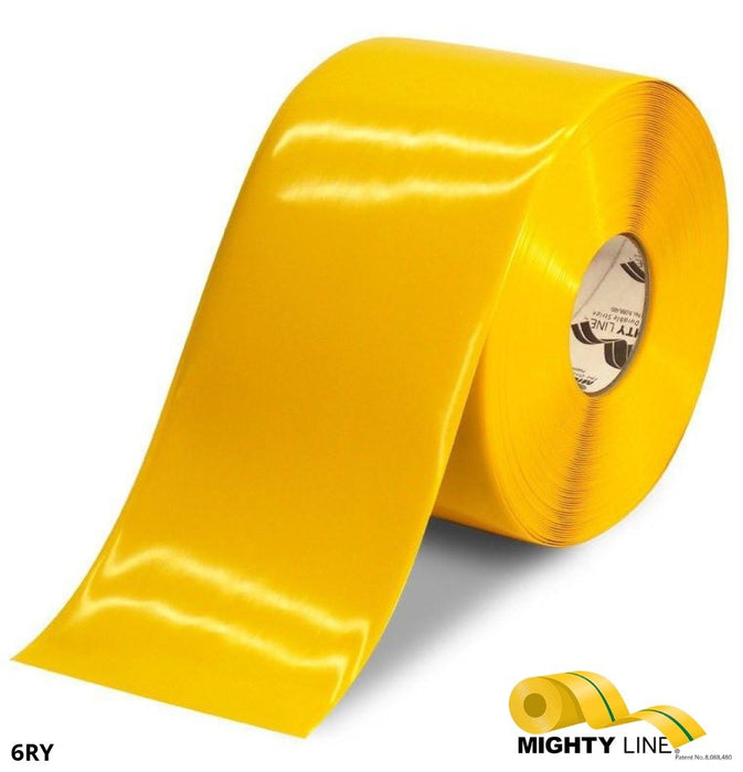 Mighty Line 6" YELLOW Solid Color Tape - 100' Roll